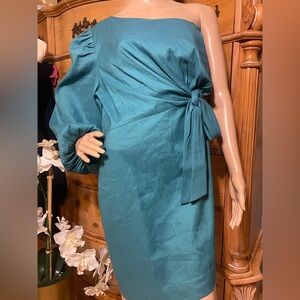 Ted Baker Teal One-Shoulder Dress